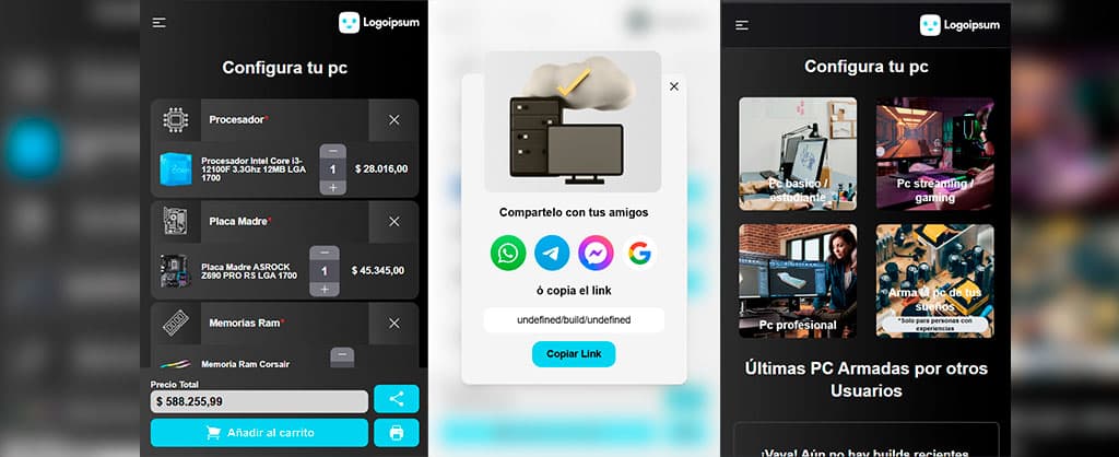 Configurador de PCs Personalizadas para Ecommerce